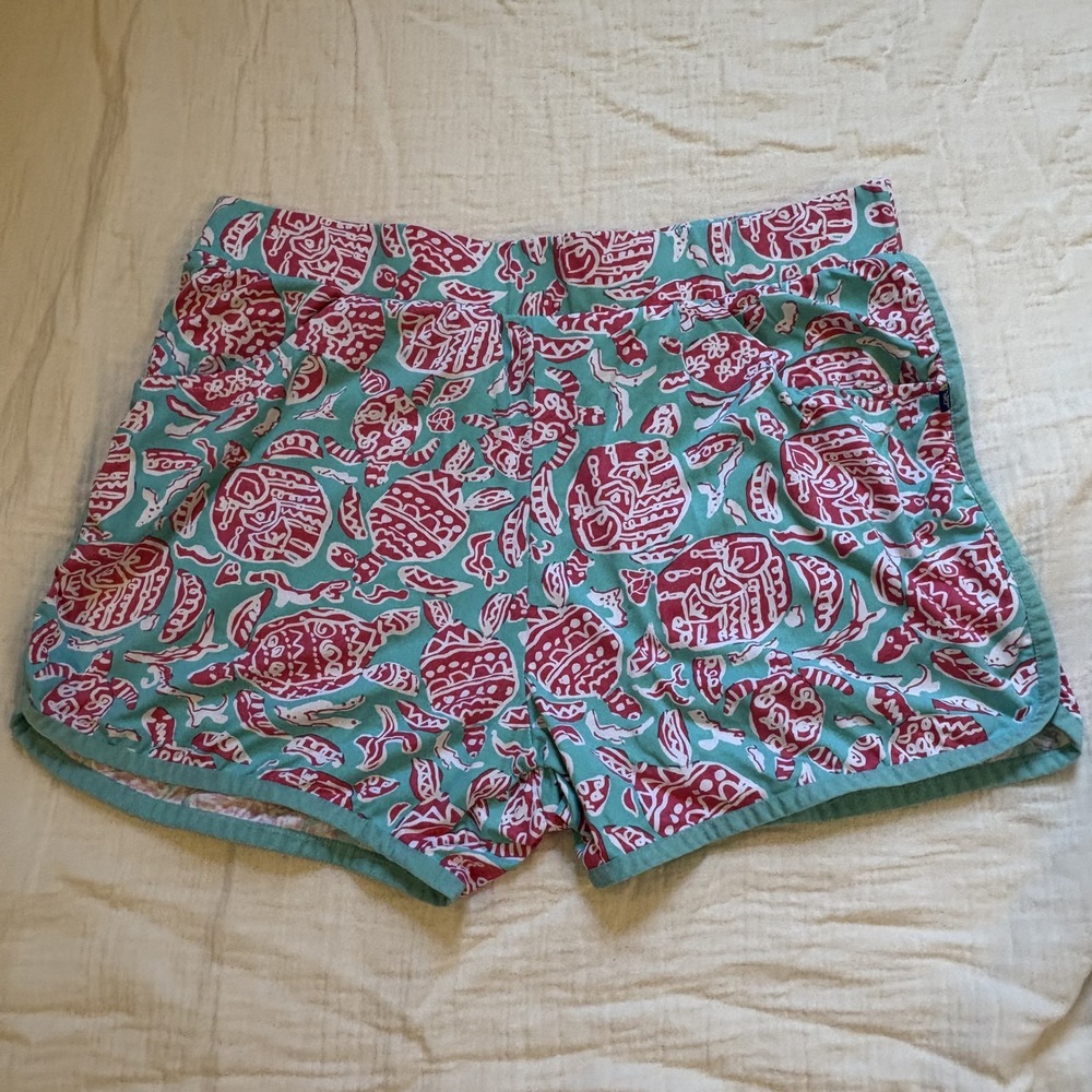 Banana Boat Swim Shorts UPF 50 Sea Turtle Print Teal Pink Stretch L